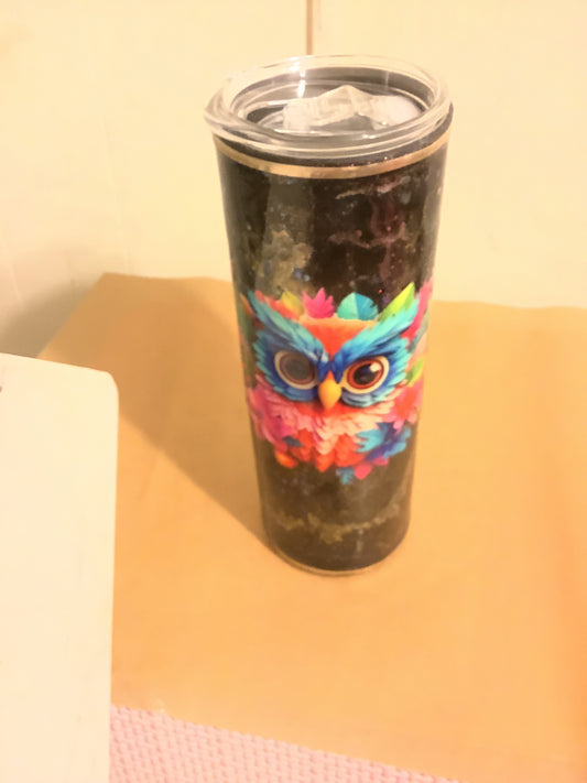 30oz skinny - Owl