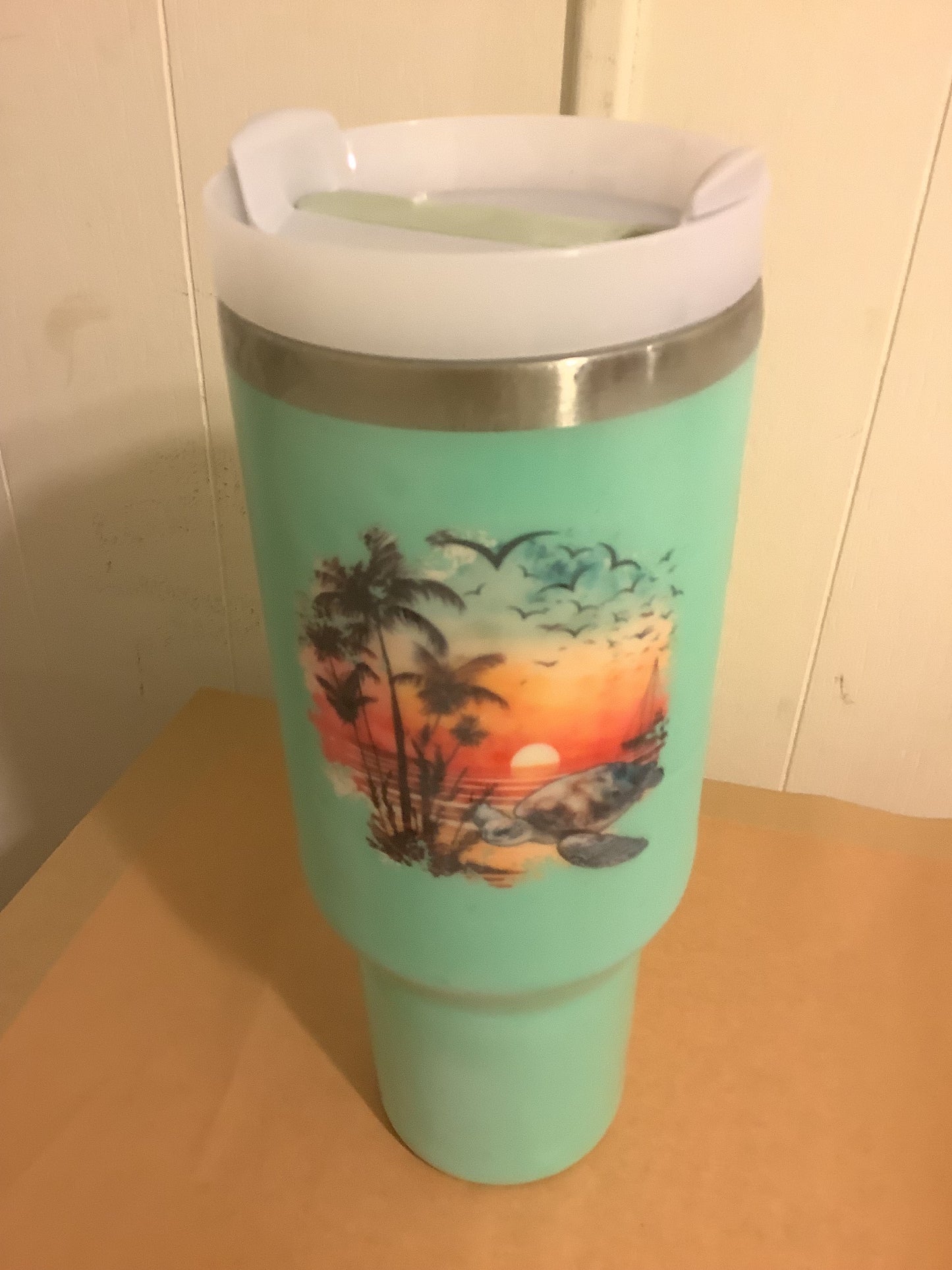 40oz Handle tumbler - Beach life